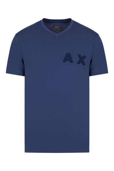 AX Logo V Neck Regular T-Shirt